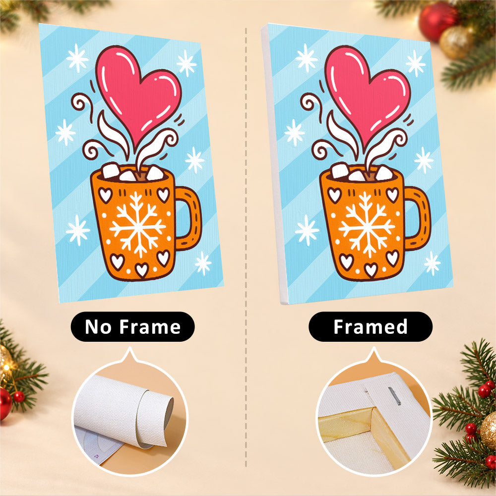 Folk Heart Gingerbread and Cocoa (Mini Paint by Numbers)