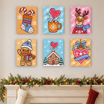 Folk Heart Gingerbread and Cocoa (Mini Paint by Numbers)