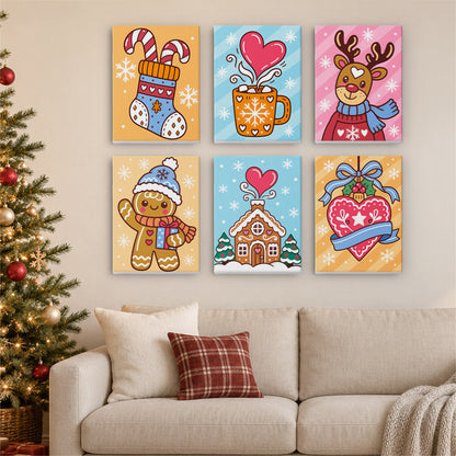 Folk Heart Gingerbread and Cocoa (Mini Paint by Numbers)