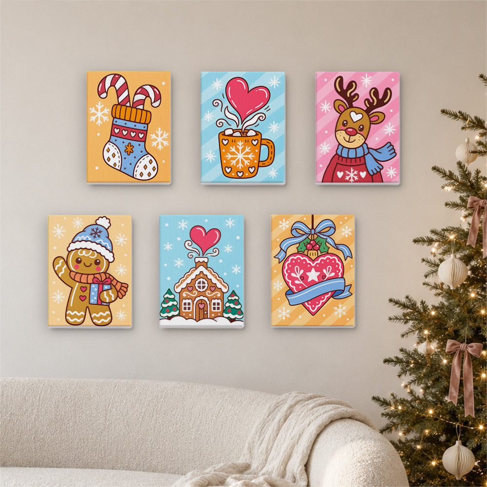 Folk Heart Gingerbread and Cocoa (Mini Paint by Numbers)