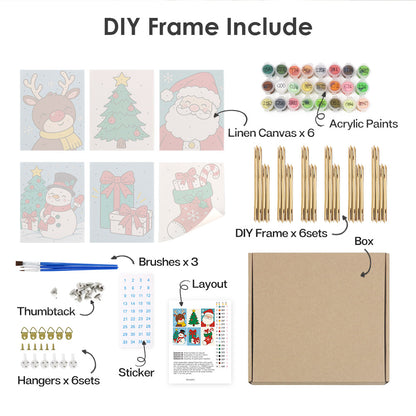 Bold Cartoon Santa and Snowman (Mini Paint by Numbers)