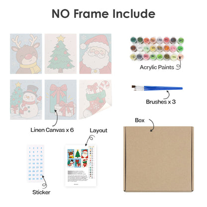 Bold Cartoon Santa and Snowman (Mini Paint by Numbers)