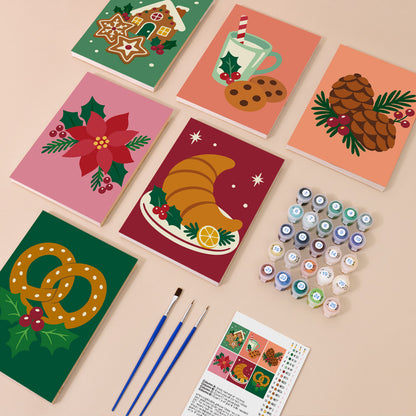 Pretzel, Croissant and Cookies (Mini Paint by Numbers)
