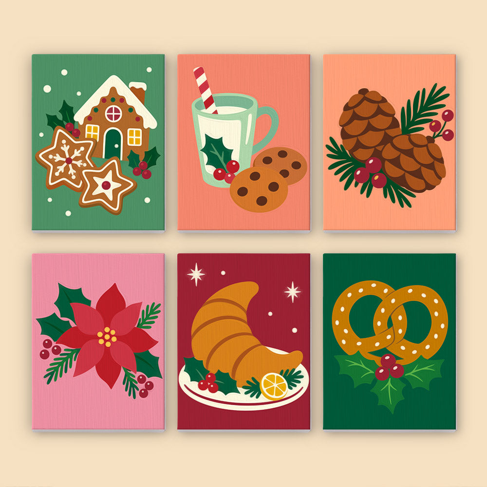 Pretzel, Croissant and Cookies (Mini Paint by Numbers)