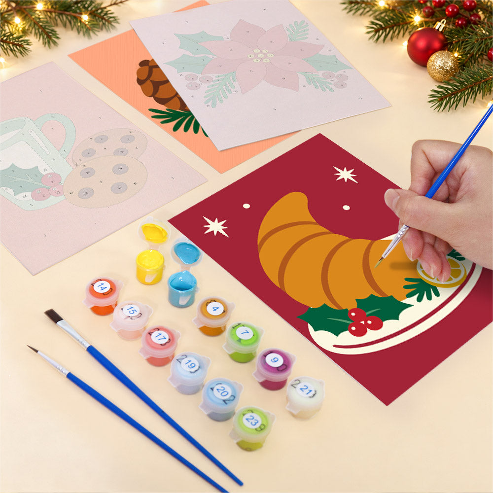 Pretzel, Croissant and Cookies (Mini Paint by Numbers)