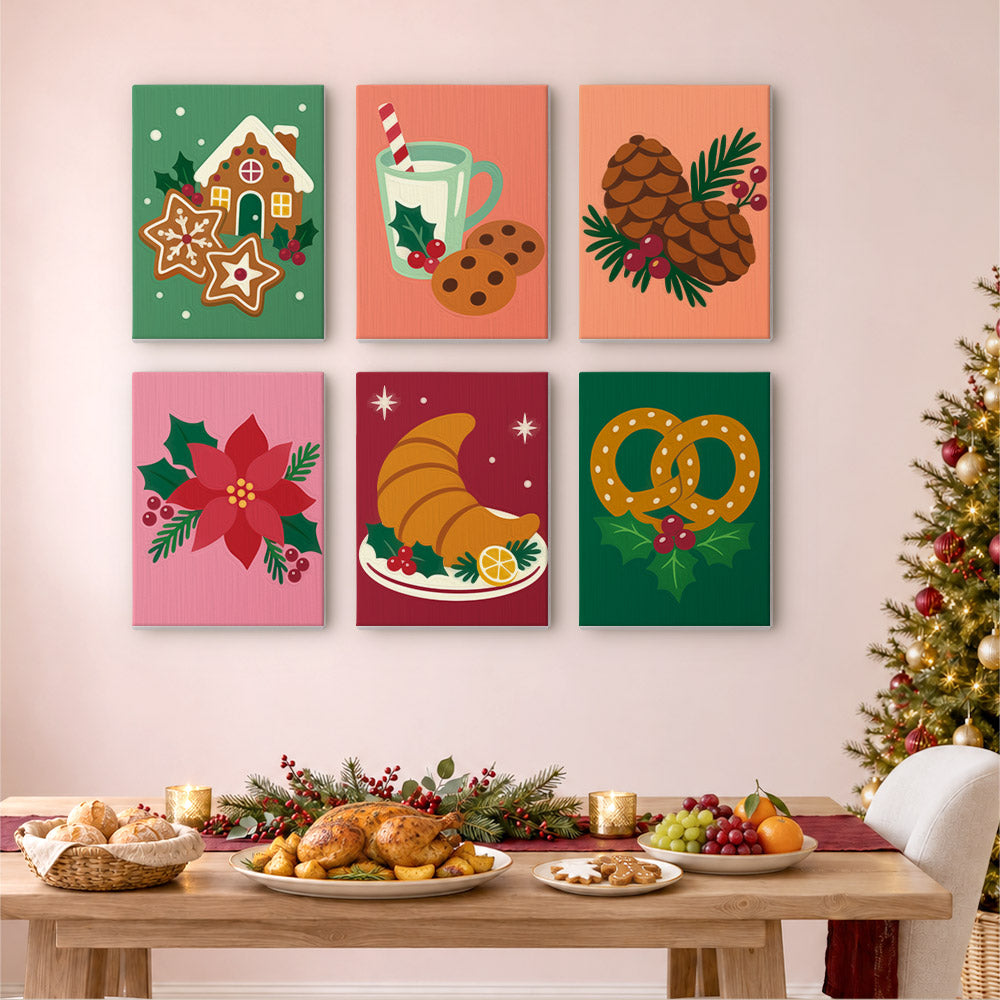 Pretzel, Croissant and Cookies (Mini Paint by Numbers)