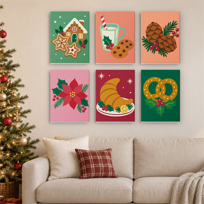 Pretzel, Croissant and Cookies (Mini Paint by Numbers)