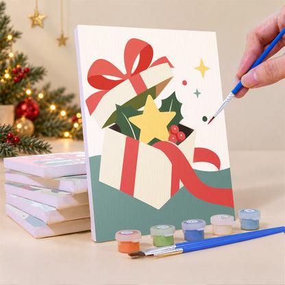 Lantern, Mittens and Gold Stars (Mini Paint by Numbers)