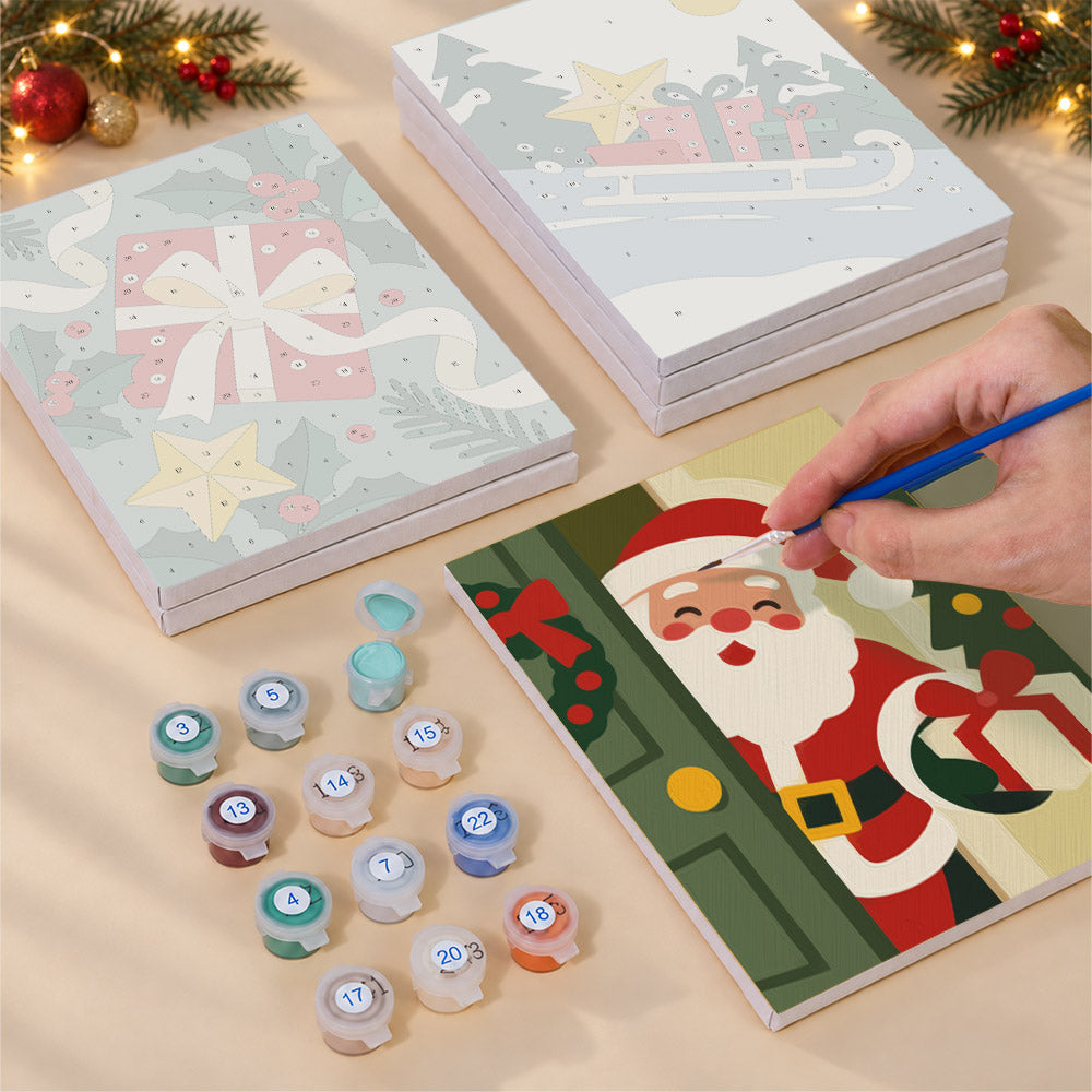 Lantern, Mittens and Gold Stars (Mini Paint by Numbers)