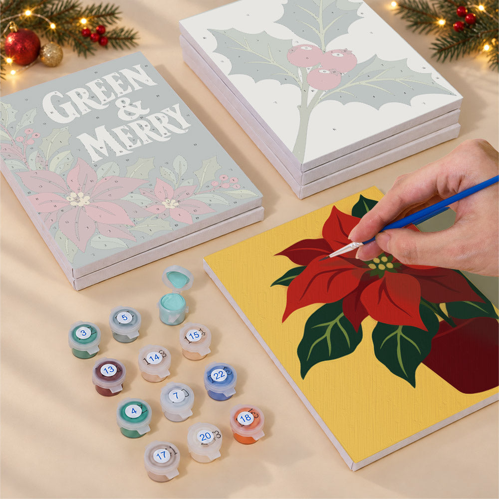 Green and Merry Mistletoe (Mini Paint by Numbers)