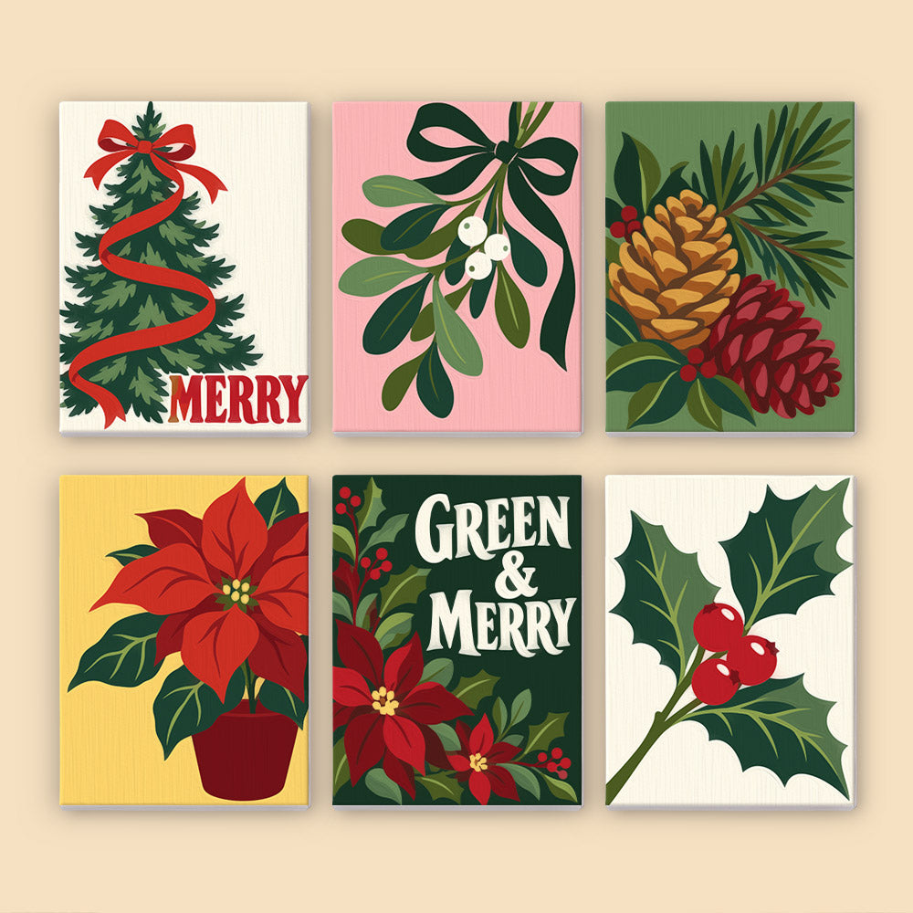 Green and Merry Mistletoe (Mini Paint by Numbers)