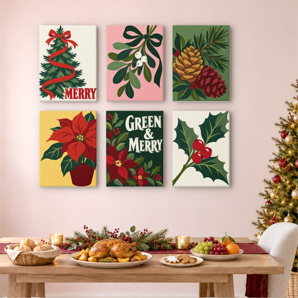 Green and Merry Mistletoe (Mini Paint by Numbers)