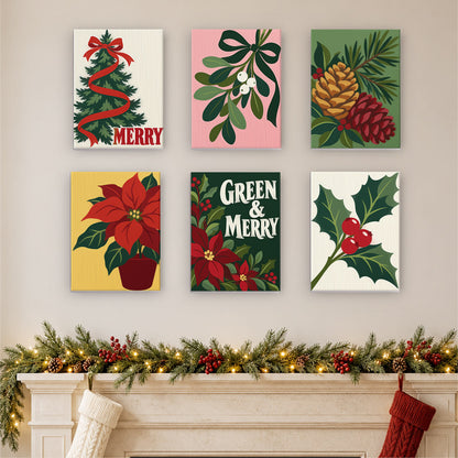 Green and Merry Mistletoe (Mini Paint by Numbers)