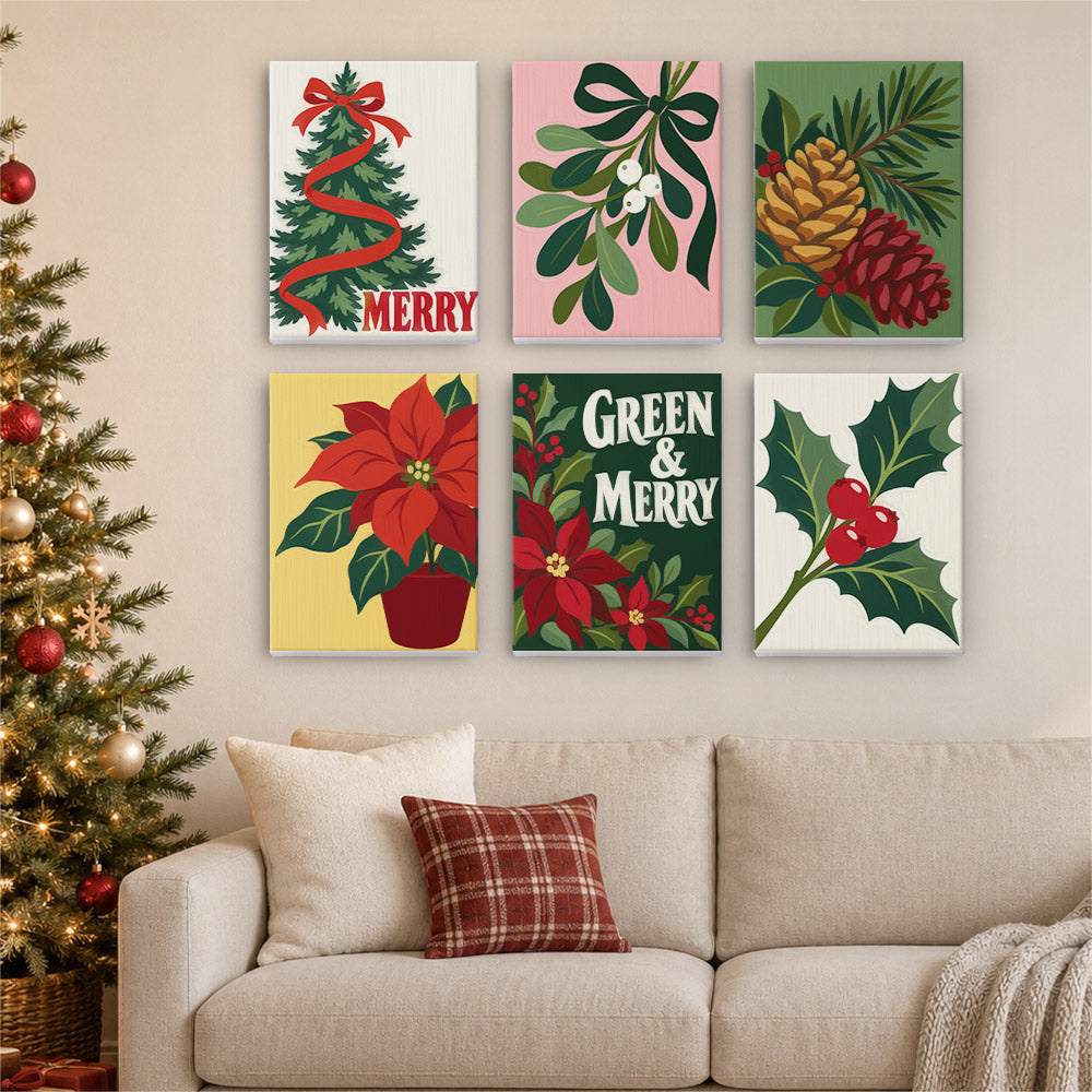 Green and Merry Mistletoe (Mini Paint by Numbers)