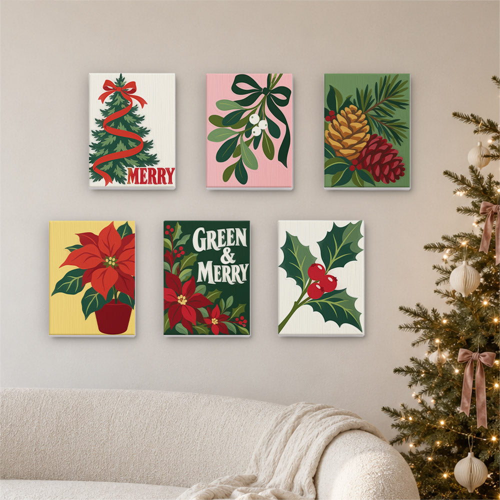 Green and Merry Mistletoe (Mini Paint by Numbers)