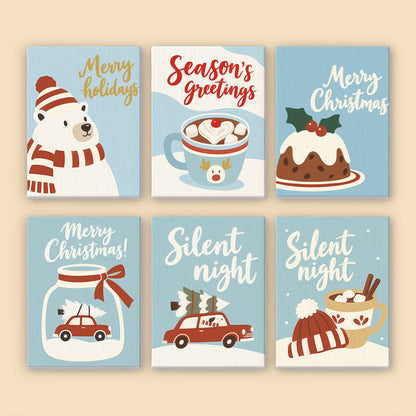 Silent Night Polar Bear and Cocoa (Mini Paint by Numbers)