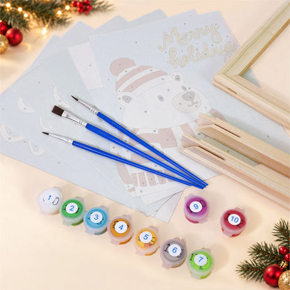 Silent Night Polar Bear and Cocoa (Mini Paint by Numbers)