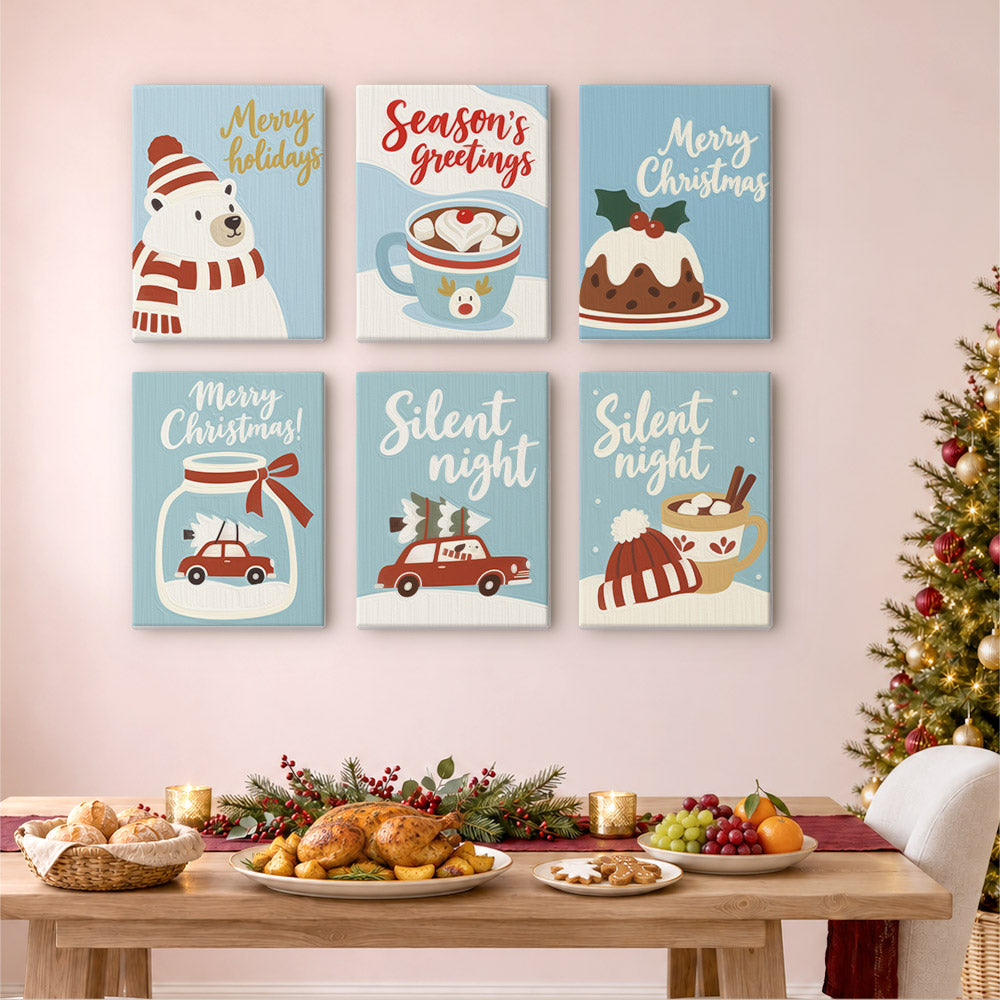 Silent Night Polar Bear and Cocoa (Mini Paint by Numbers)