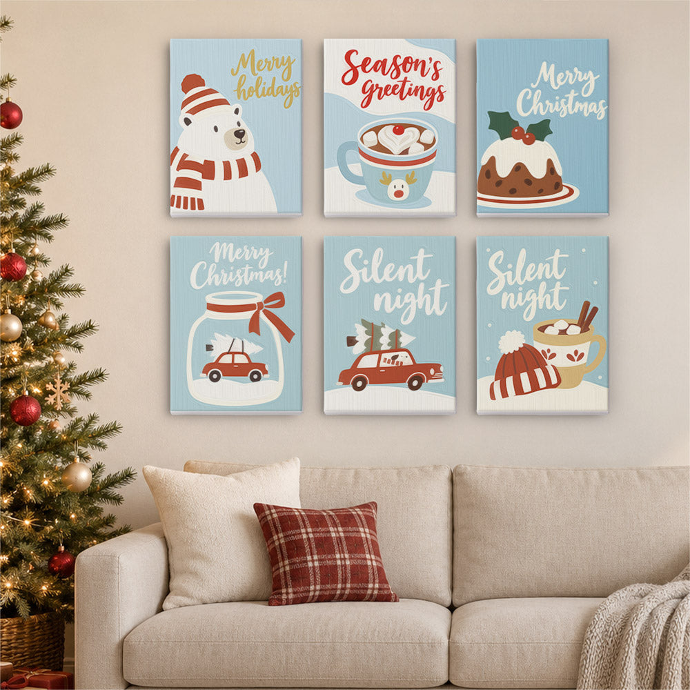 Silent Night Polar Bear and Cocoa (Mini Paint by Numbers)