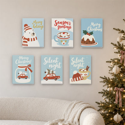 Silent Night Polar Bear and Cocoa (Mini Paint by Numbers)