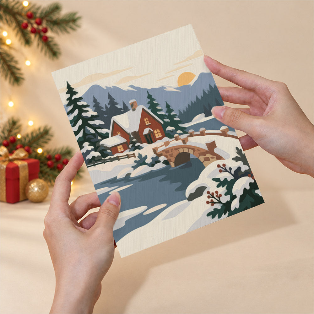 Painterly Alpine Snow Villages (Mini Paint by Numbers)