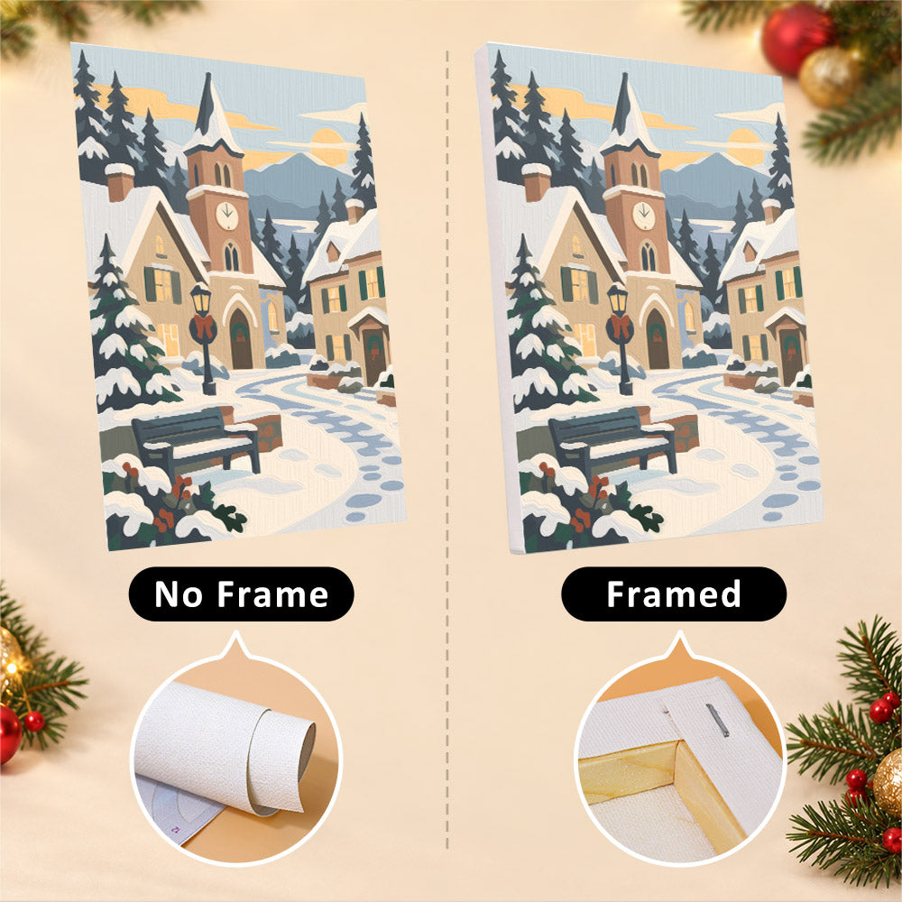Painterly Alpine Snow Villages (Mini Paint by Numbers)