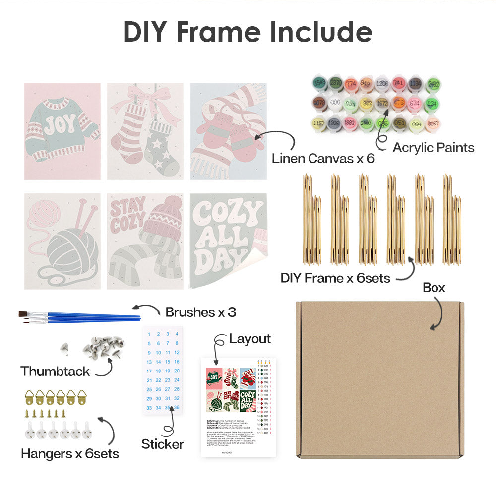 Stay Cozy Knits and Yarn (Mini Paint by Numbers)