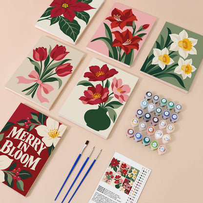 Merry in Bloom Winter Florals (Mini Paint by Numbers)
