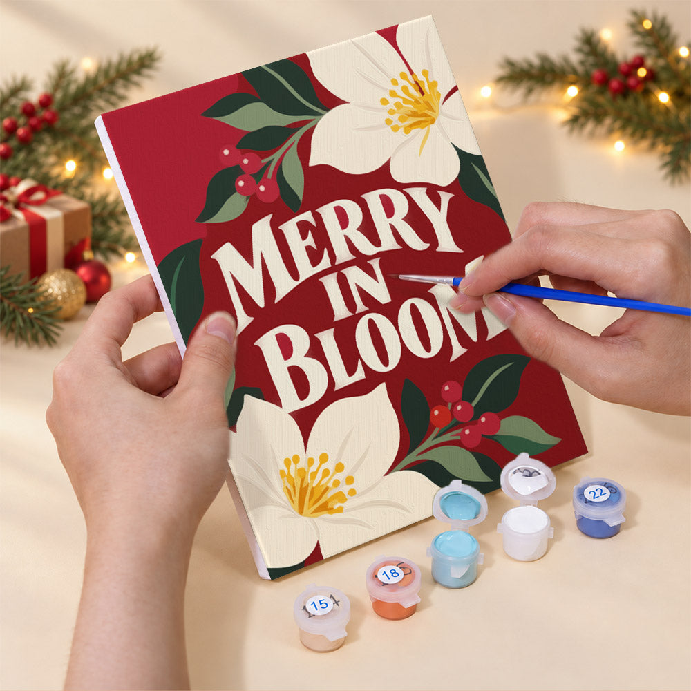 Merry in Bloom Winter Florals (Mini Paint by Numbers)