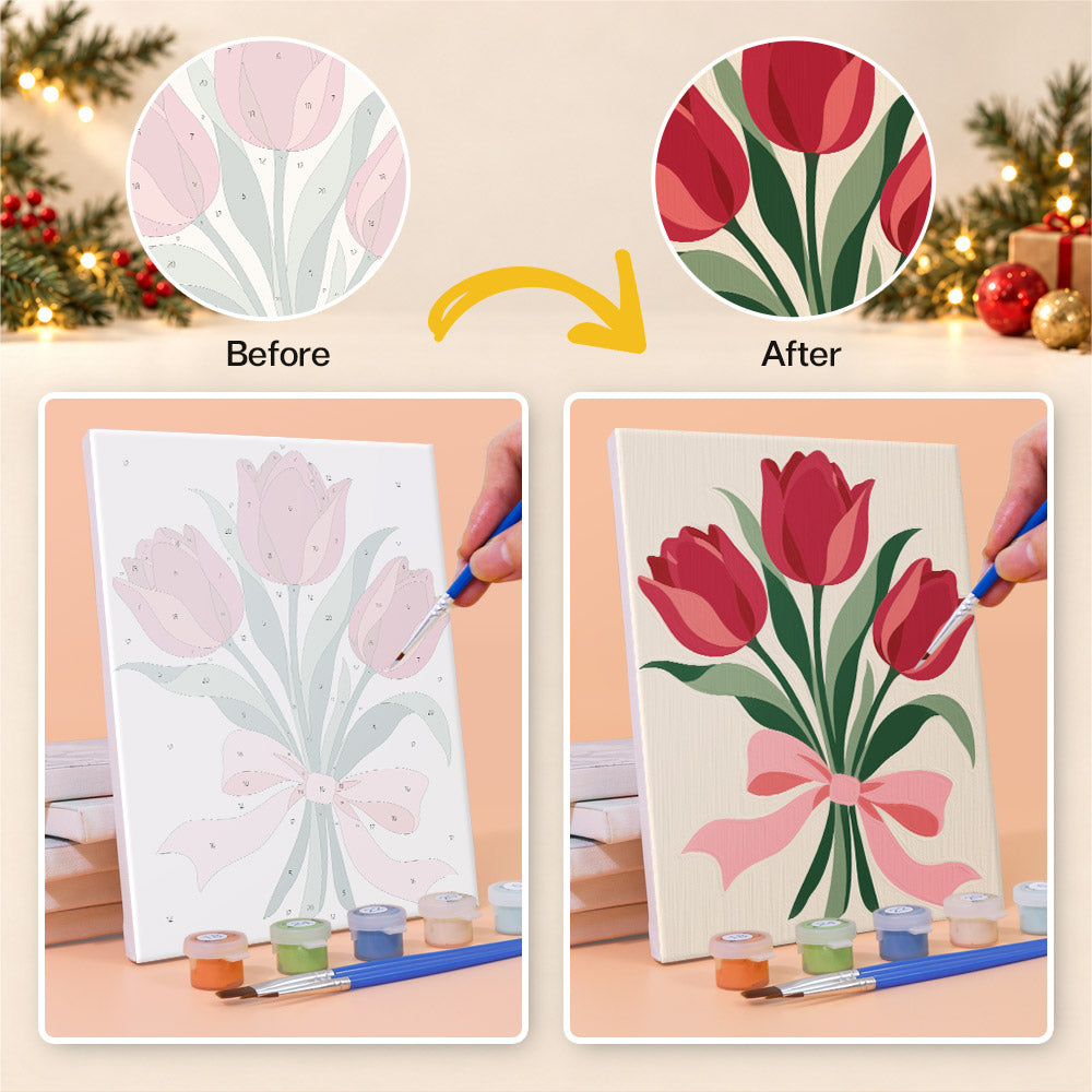 Merry in Bloom Winter Florals (Mini Paint by Numbers)
