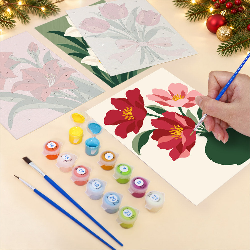 Merry in Bloom Winter Florals (Mini Paint by Numbers)