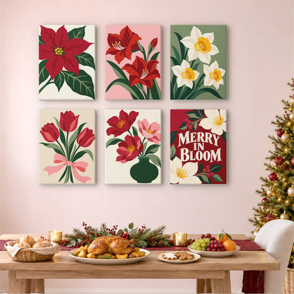Merry in Bloom Winter Florals (Mini Paint by Numbers)