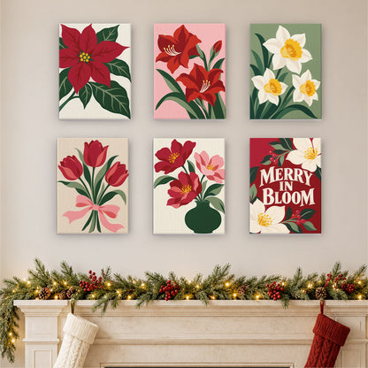 Merry in Bloom Winter Florals (Mini Paint by Numbers)