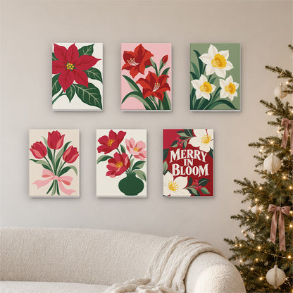 Merry in Bloom Winter Florals (Mini Paint by Numbers)