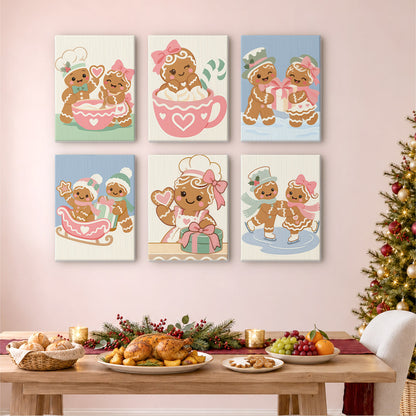 Gingerbread Sweethearts on Ice (Mini Paint by Numbers)