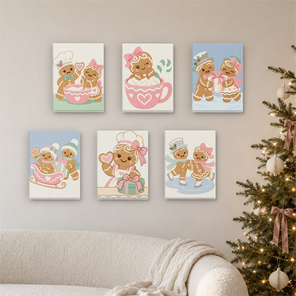 Gingerbread Sweethearts on Ice (Mini Paint by Numbers)