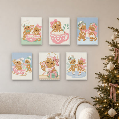 Gingerbread Sweethearts on Ice (Mini Paint by Numbers)