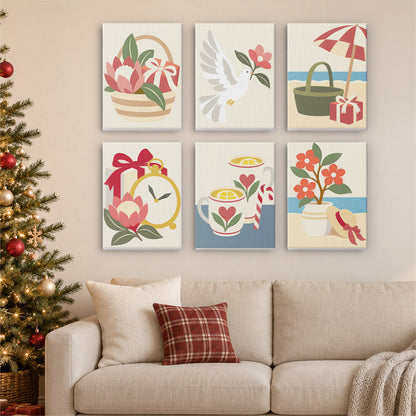 Protea Basket and Seaside Teacups (Mini Paint by Numbers)