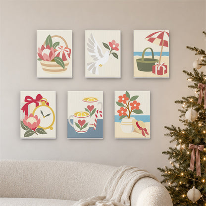 Protea Basket and Seaside Teacups (Mini Paint by Numbers)