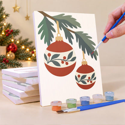 Owl and Poinsettia Country Noel (Mini Paint by Numbers)