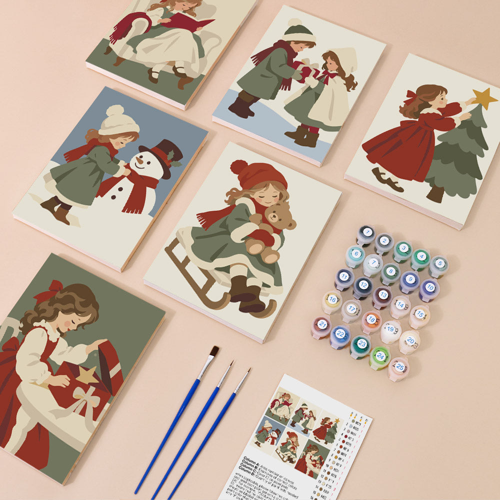 Storybook Children at Christmas (Mini Paint by Numbers)