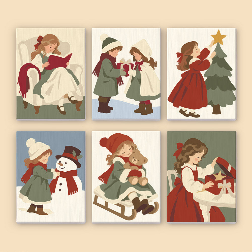 Storybook Children at Christmas (Mini Paint by Numbers)