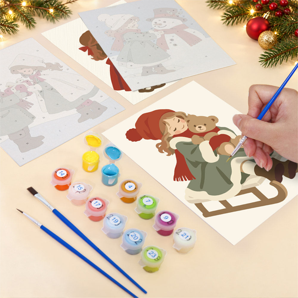 Storybook Children at Christmas (Mini Paint by Numbers)