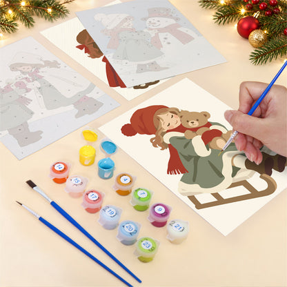Storybook Children at Christmas (Mini Paint by Numbers)
