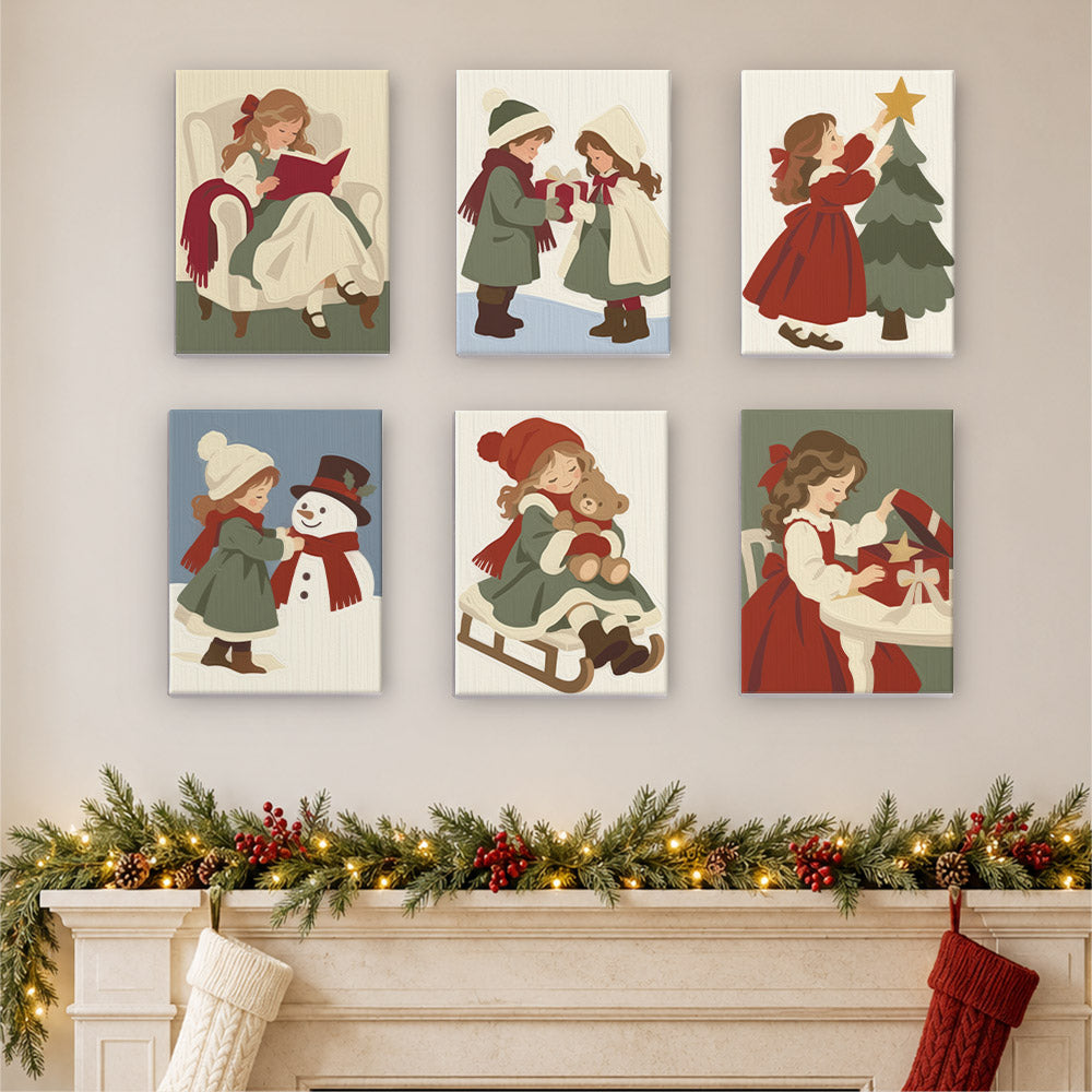 Storybook Children at Christmas (Mini Paint by Numbers)