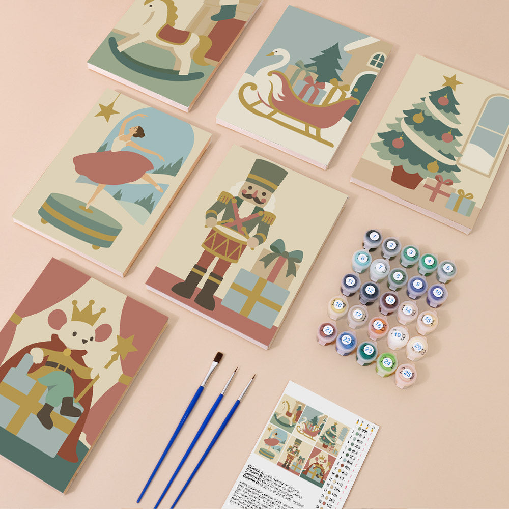 Nutcracker and Music Box Ballerina (Mini Paint by Numbers)