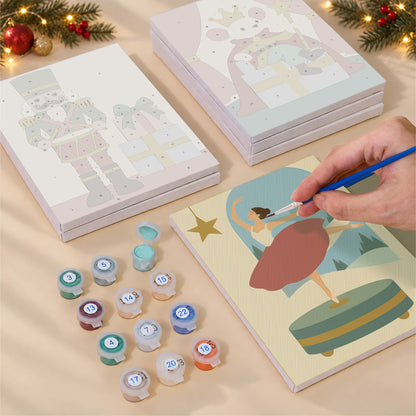 Nutcracker and Music Box Ballerina (Mini Paint by Numbers)