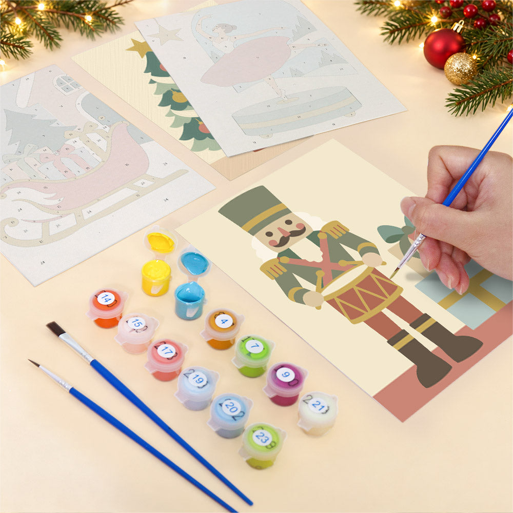 Nutcracker and Music Box Ballerina (Mini Paint by Numbers)