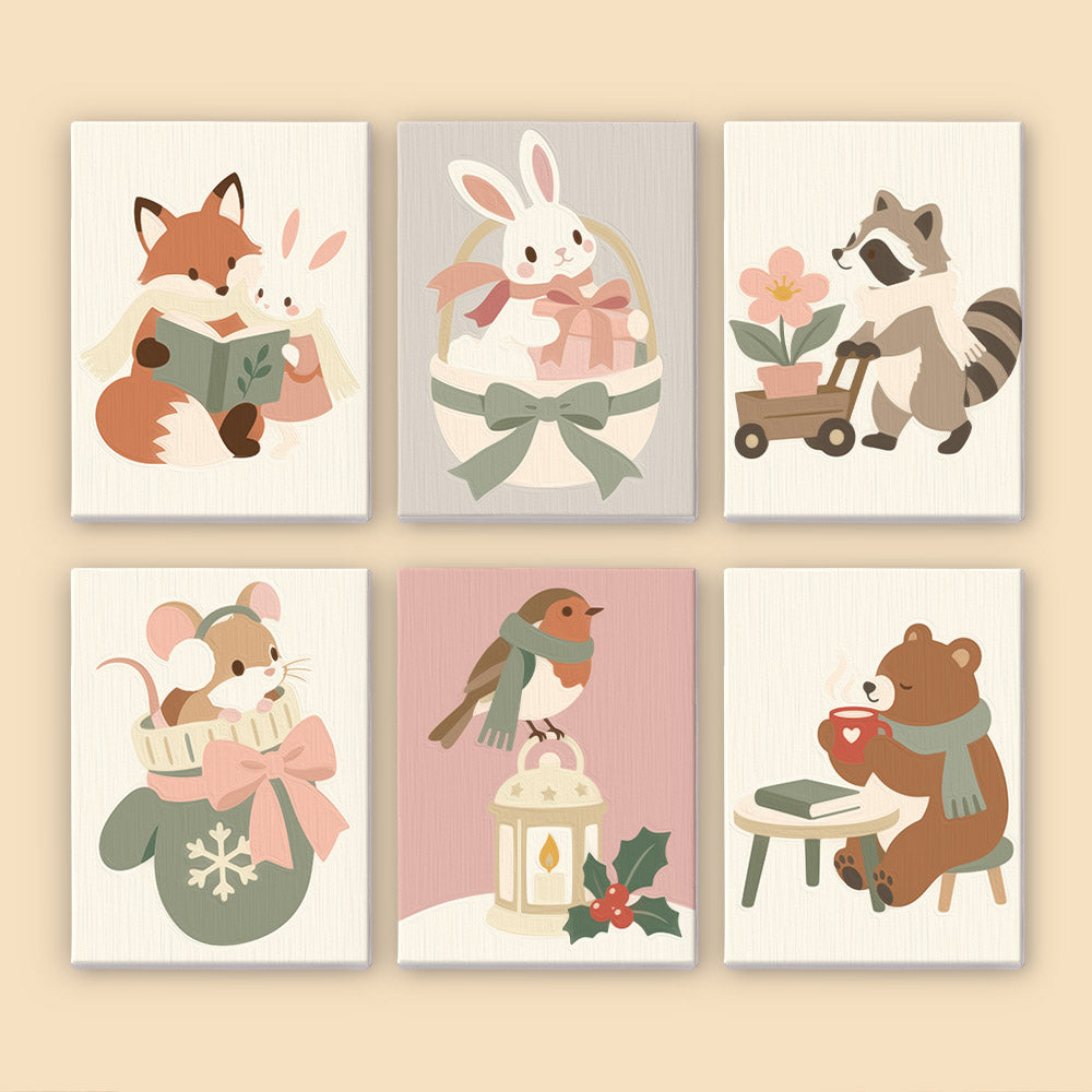Fox Reading to a Bunny (Mini Paint by Numbers)