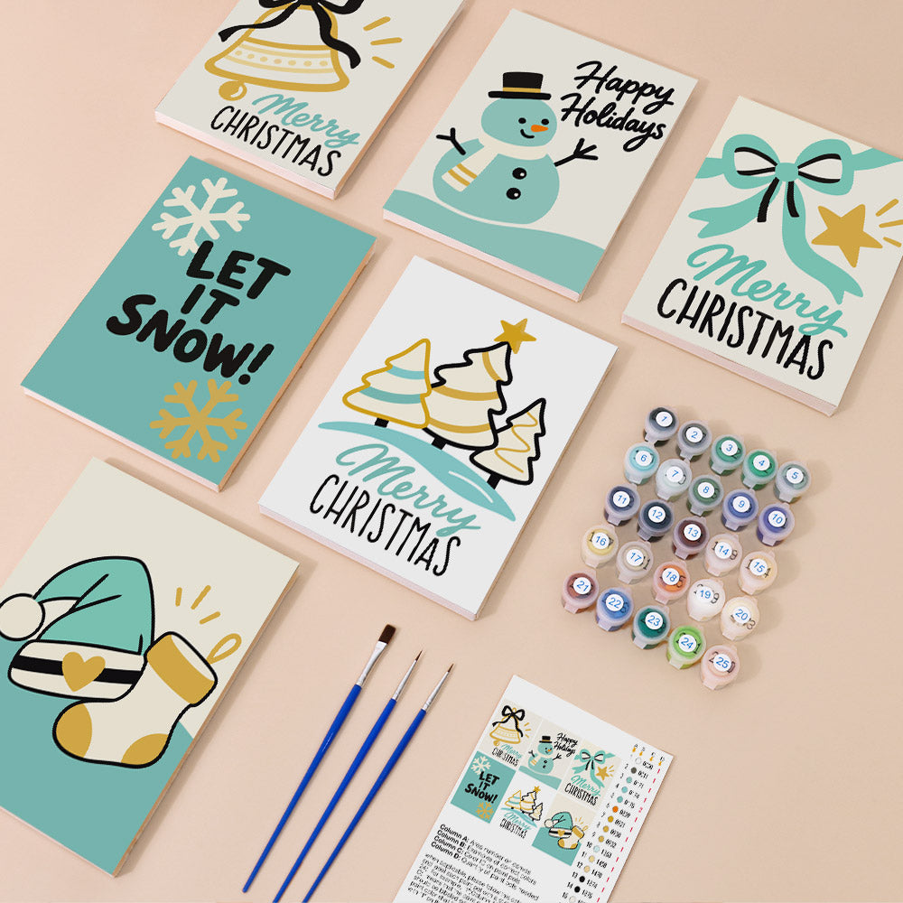 Teal and Gold Let It Snow (Mini Paint by Numbers)